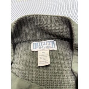 Duluth Trading Co. Mens 3XL Green Wool Blend Sweater with Elbow Patches